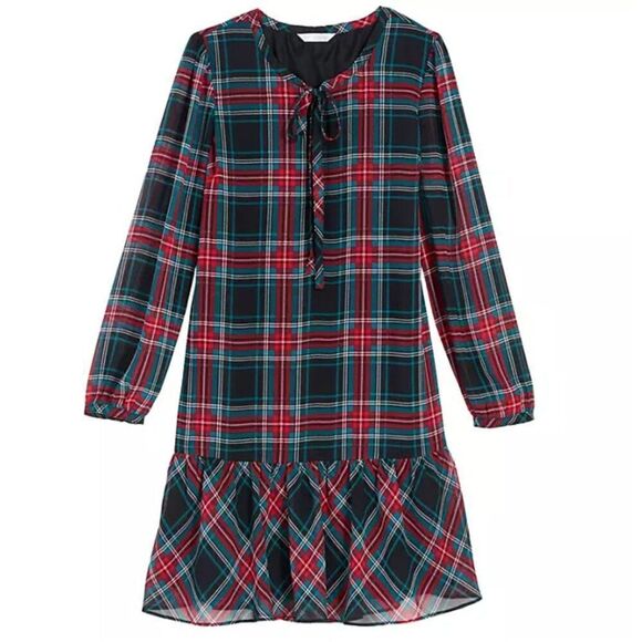 Draper James Rosanne Shift Dress in Georgia Plaid Belle Meade, NWT, Large - Picture 1 of 16